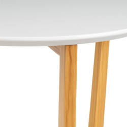 Mesa auxiliar Blanco y natural