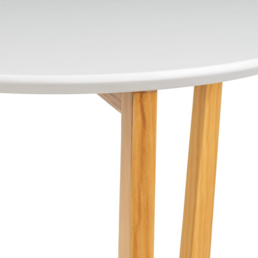 Mesa auxiliar Blanco y natural