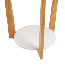Mesa auxiliar Blanco y natural