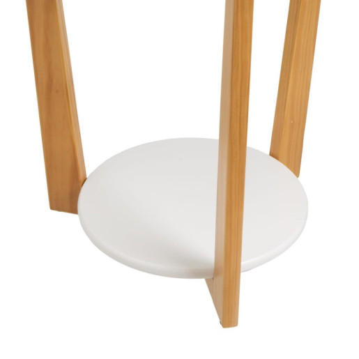 Mesa auxiliar Blanco y natural