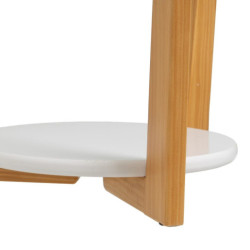 Mesa auxiliar Blanco y natural
