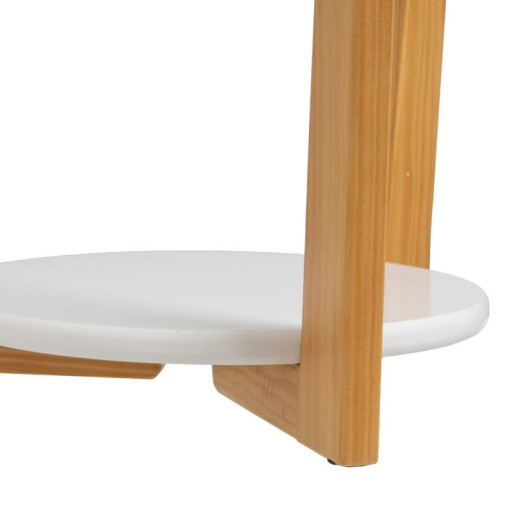 Mesa auxiliar Blanco y natural