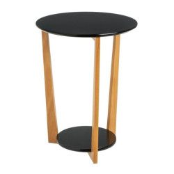 Mesa auxiliar Negro y natural