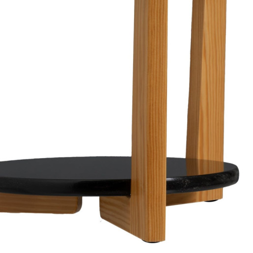 Mesa auxiliar Negro y natural