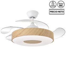 Ventilador techo natural y blanco