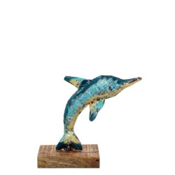 Figura delfin  azul, verde y amarillo