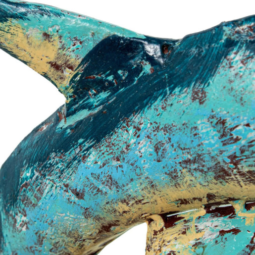 Figura delfin  azul, verde y amarillo
