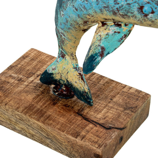 Figura delfin  azul, verde y amarillo