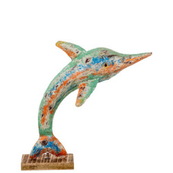 Figura delfin azul, verde y naranja