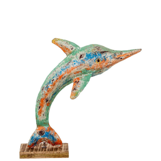 Figura delfin azul, verde y naranja