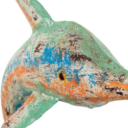 Figura delfin azul, verde y naranja