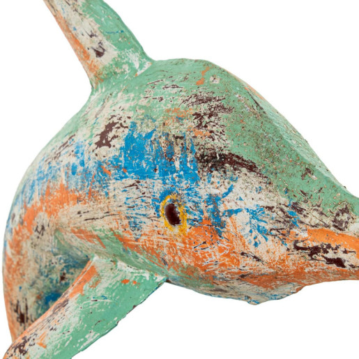 Figura delfin azul, verde y naranja