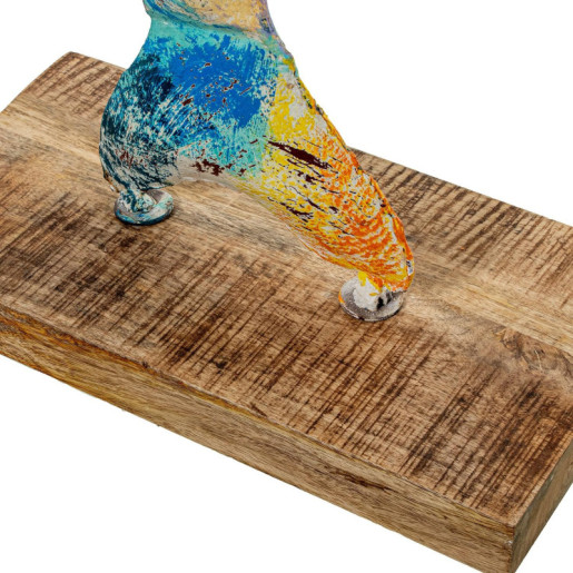 Figura delfin azul, verde y amarillo