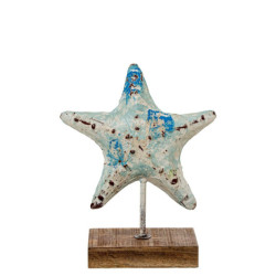 Figura estrella de mar azul y blanco