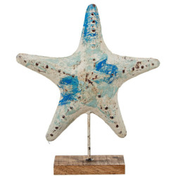 Figura estrella de mar azul y blanco