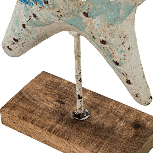 Figura estrella de mar azul y blanco