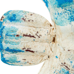 Figura caballito de mar azul y blanco