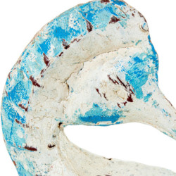 Figura caballito de mar azul y blanco