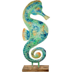 Figura caballito de mar azul y verde