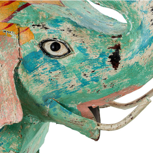 Figura elefante azul y amarillo