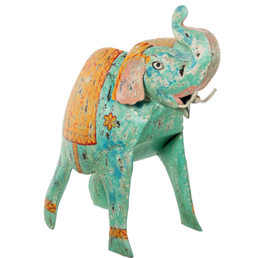Figura elefante azul y amarillo
