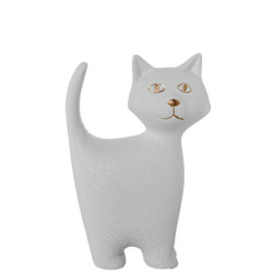 Figura gato blanco y dorado