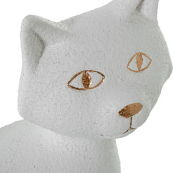 Figura gato blanco y dorado
