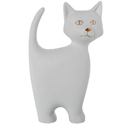 Figura gato blanco y dorado