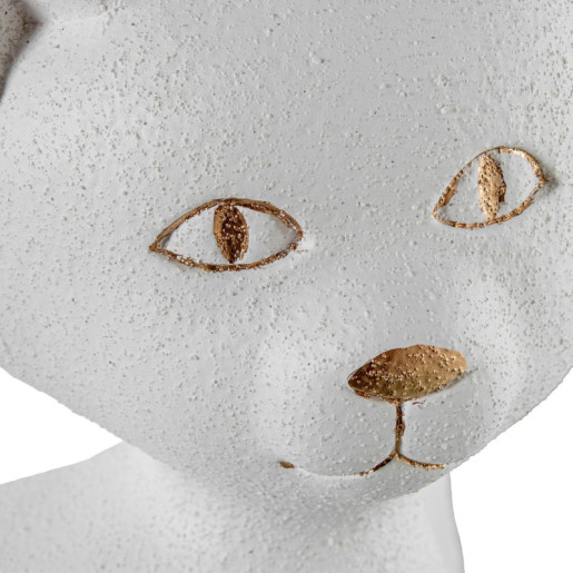 Figura gato blanco y dorado