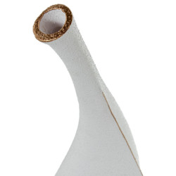 Jarron blanco y dorado