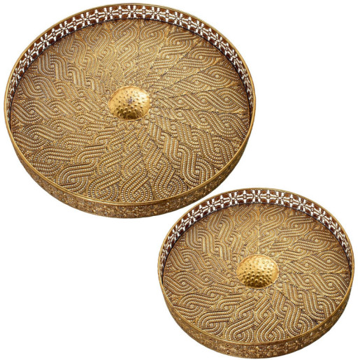 Set 2 bandejas dorado