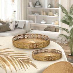 Set 2 bandejas dorado