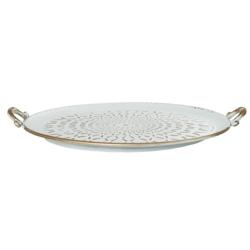 Set 2 bandejas dorado y blanco