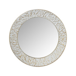 Espejo pared dorado y blanco