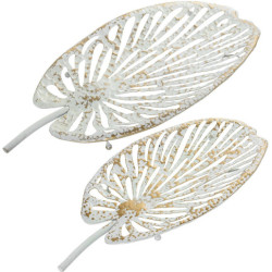 Set 2 bandejas dorado blanco