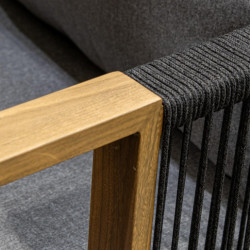 Set sofa + 2 sillones y mesa negro y gris