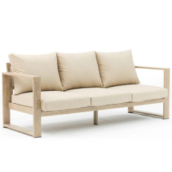 Set sofa + 2 sillones y mesa beige