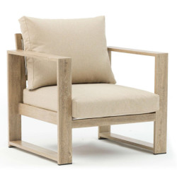 Set sofa + 2 sillones y mesa beige