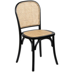 Silla natural y negro