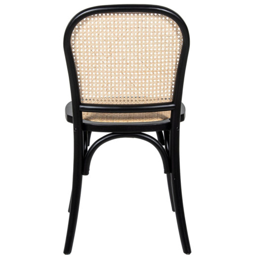 Silla natural y negro