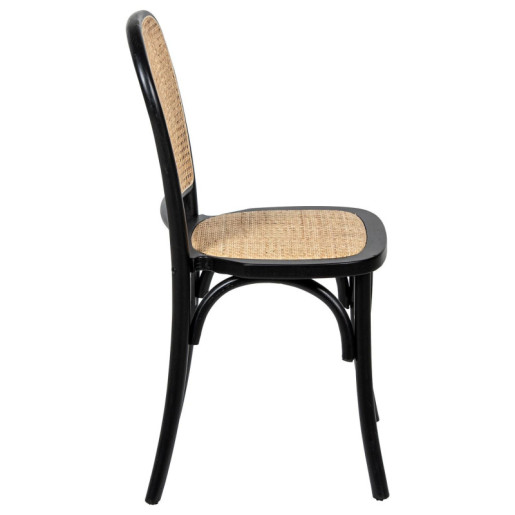 Silla natural y negro