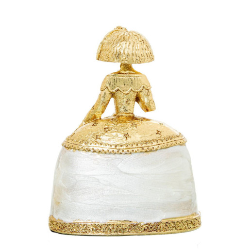 Figura menina dorado y blanco