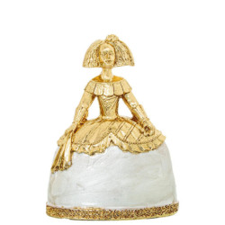 Figura menina dorado y blanco