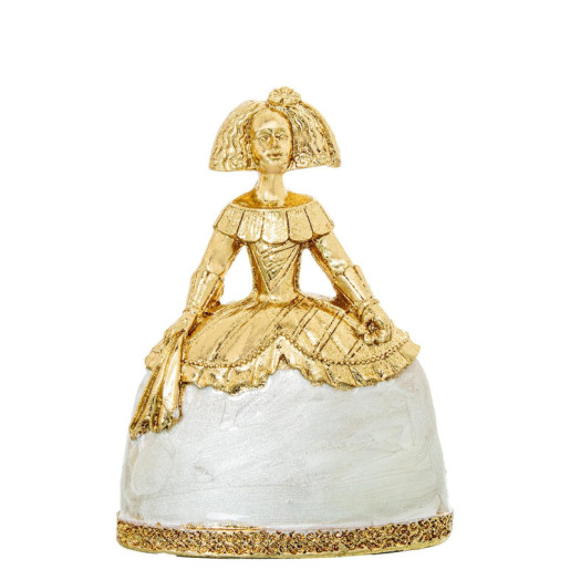 Figura menina dorado y blanco
