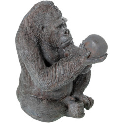 Figura gorila dorado y blanco