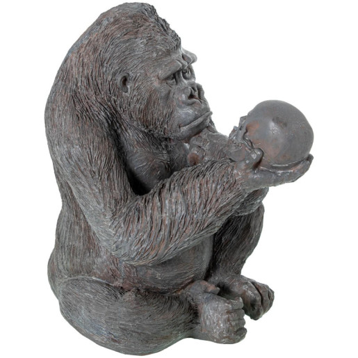 Figura gorila dorado y blanco