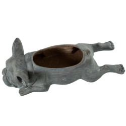Figura macetero perro gris