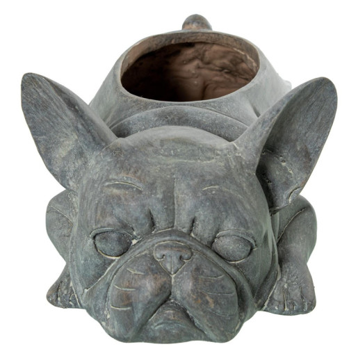 Figura macetero perro gris