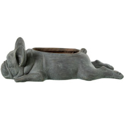 Figura macetero perro gris