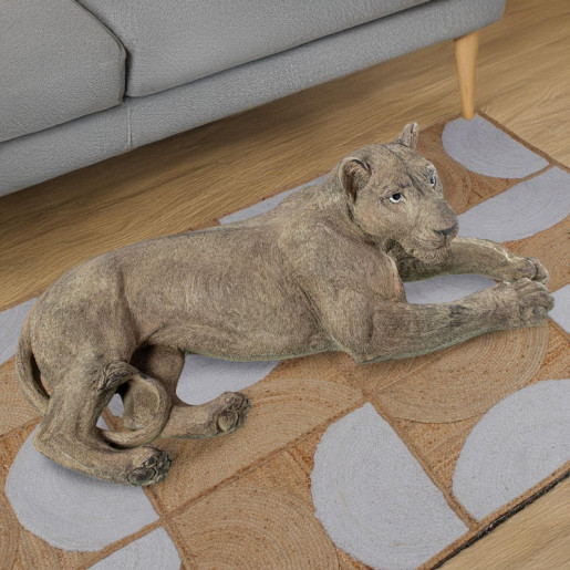 Figura leona beige grisaceo